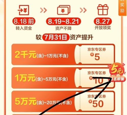 直接领5元京 东专区券右边直接领取